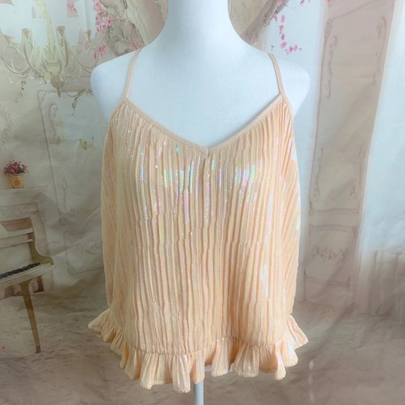NEW Anthropologie Beaded Sequin Cami Blouse Top Size 8 - Picture 5 of 12